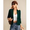imageGRACE KARIN Women Cardigan Sweaters 2025 FallLong Sleeve Cropped Sweater Coat TrendyButton Front Peplum Tops LightweightDark Green
