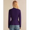 imageGRACE KARIN Women Cardigan Sweaters 2025 FallLong Sleeve Cropped Sweater Coat TrendyButton Front Peplum Tops LightweightDark Purple