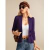 imageGRACE KARIN Women Cardigan Sweaters 2025 FallLong Sleeve Cropped Sweater Coat TrendyButton Front Peplum Tops LightweightDark Purple