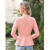 imageGRACE KARIN Women Cardigan Sweaters 2025 FallLong Sleeve Cropped Sweater Coat TrendyButton Front Peplum Tops LightweightGray Pink