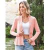 imageGRACE KARIN Women Cardigan Sweaters 2025 FallLong Sleeve Cropped Sweater Coat TrendyButton Front Peplum Tops LightweightGray Pink