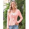 imageGRACE KARIN Women Cardigan Sweaters 2025 FallLong Sleeve Cropped Sweater Coat TrendyButton Front Peplum Tops LightweightGray Pink