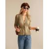 imageGRACE KARIN Women Cardigan Sweaters 2025 FallLong Sleeve Cropped Sweater Coat TrendyButton Front Peplum Tops LightweightKhaki