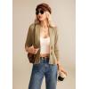 imageGRACE KARIN Women Cardigan Sweaters 2025 FallLong Sleeve Cropped Sweater Coat TrendyButton Front Peplum Tops LightweightKhaki