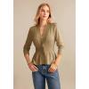 imageGRACE KARIN Women Cardigan Sweaters 2025 FallLong Sleeve Cropped Sweater Coat TrendyButton Front Peplum Tops LightweightKhaki