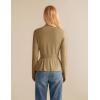 imageGRACE KARIN Women Cardigan Sweaters 2025 FallLong Sleeve Cropped Sweater Coat TrendyButton Front Peplum Tops LightweightKhaki