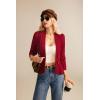 imageGRACE KARIN Women Cardigan Sweaters 2025 FallLong Sleeve Cropped Sweater Coat TrendyButton Front Peplum Tops LightweightRed