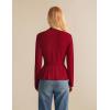 imageGRACE KARIN Women Cardigan Sweaters 2025 FallLong Sleeve Cropped Sweater Coat TrendyButton Front Peplum Tops LightweightRed