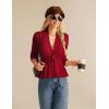 imageGRACE KARIN Women Cardigan Sweaters 2025 FallLong Sleeve Cropped Sweater Coat TrendyButton Front Peplum Tops LightweightRed