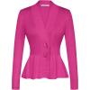 imageGRACE KARIN Women Cardigan Sweaters 2025 FallLong Sleeve Cropped Sweater Coat TrendyButton Front Peplum Tops LightweightRose Red