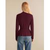 imageGRACE KARIN Women Cardigan Sweaters 2025 FallLong Sleeve Cropped Sweater Coat TrendyButton Front Peplum Tops LightweightWine Red