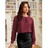 imageGRACE KARIN Women Casual Tops TrendyWork Blouses 2025 Fall OutfitsLoose Fit Shirts Solid Wine Red M