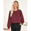 imageGRACE KARIN Women Casual Tops TrendyWork Blouses 2025 Fall OutfitsLoose Fit Shirts Solid Wine Red M