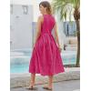 imageGRACE KARIN Womens Summer Sleeveless Tank Dress A Line Midi Dress Eyelet Crewneck Casual Holiday Dress with PocketsRose Pink