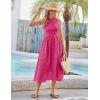 imageGRACE KARIN Womens Summer Sleeveless Tank Dress A Line Midi Dress Eyelet Crewneck Casual Holiday Dress with PocketsRose Pink