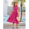 imageGRACE KARIN Womens Summer Sleeveless Tank Dress A Line Midi Dress Eyelet Crewneck Casual Holiday Dress with PocketsRose Pink
