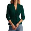 imageGRACE KARIN Women Cardigan Sweaters 2025 FallLong Sleeve Cropped Sweater Coat TrendyButton Front Peplum Tops LightweightDark Green