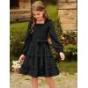 imageGRACE KARIN Girls Ruffled Dress 614Y Fall Long Sleeves Christmas Party Festive DressesBlack