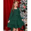 imageGRACE KARIN Girls Ruffled Dress 614Y Fall Long Sleeves Christmas Party Festive DressesGreen