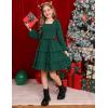 imageGRACE KARIN Girls Ruffled Dress 614Y Fall Long Sleeves Christmas Party Festive DressesGreen