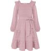 imageGRACE KARIN Girls Ruffled Dress 614Y Fall Long Sleeves Christmas Party Festive DressesLight Pink