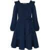 imageGRACE KARIN Girls Ruffled Dress 614Y Fall Long Sleeves Christmas Party Festive DressesNavy Blue