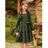 imageGRACE KARIN Girls Ruffled Dress 614Y Fall Long Sleeves Christmas Party Festive DressesOlive Green