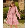 imageGRACE KARIN Girls Ruffled Dress 614Y Fall Long Sleeves Christmas Party Festive DressesPink