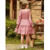 imageGRACE KARIN Girls Ruffled Dress 614Y Fall Long Sleeves Christmas Party Festive DressesPink