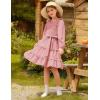 imageGRACE KARIN Girls Ruffled Dress 614Y Fall Long Sleeves Christmas Party Festive DressesPink