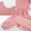 imageGRACE KARIN Girls Ruffled Dress 614Y Fall Long Sleeves Christmas Party Festive DressesPink
