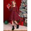 imageGRACE KARIN Girls Ruffled Dress 614Y Fall Long Sleeves Christmas Party Festive DressesRed