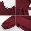 imageGRACE KARIN Girls Ruffled Dress 614Y Fall Long Sleeves Christmas Party Festive DressesRed