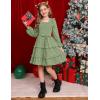 imageGRACE KARIN Girls Ruffled Dress 614Y Fall Long Sleeves Christmas Party Festive DressesSage Green