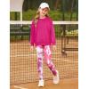 imageGRACE KARIN Girls Sweatshirt Leggings Set 614Y Fall Athletic Outfit Teen Fashion Clothes SetHot Pink