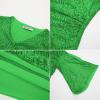 imageGRACE KARIN Womens Sparkly Sequin Tops34 Sleeve Glitter Party Dressy BlouseVNeck Disco Evening Club Concert ShirtFantasy Lime Green