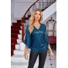 imageGRACE KARIN Womens Sparkly Sequin Tops34 Sleeve Glitter Party Dressy BlouseVNeck Disco Evening Club Concert ShirtPeacock Blue