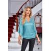 imageGRACE KARIN Womens Sparkly Sequin Tops34 Sleeve Glitter Party Dressy BlouseVNeck Disco Evening Club Concert ShirtSky Blue