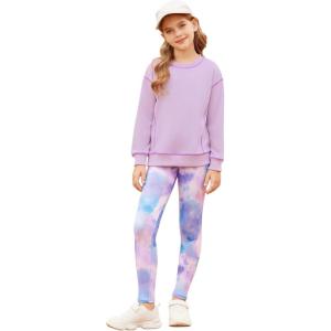 imageGRACE KARIN Girls Sweatshirt Leggings Set 614Y Fall Athletic Outfit Teen Fashion Clothes SetPurple