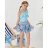 imageGRACE KARIN Girls Swimsuit with Skirt One Piece Bathing Suit Swimwear 614YBlue