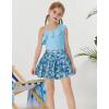 imageGRACE KARIN Girls Swimsuit with Skirt One Piece Bathing Suit Swimwear 614YBlue Floral