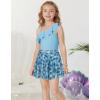 imageGRACE KARIN Girls Swimsuit with Skirt One Piece Bathing Suit Swimwear 614YBlue Floral