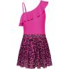 imageGRACE KARIN Girls Swimsuit with Skirt One Piece Bathing Suit Swimwear 614YHot Pink Leopard