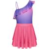 imageGRACE KARIN Girls Swimsuit with Skirt One Piece Bathing Suit Swimwear 614YRose Purple Gradient