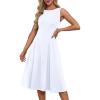 imageGRACE KARIN Womens Sleeveless Cocktail Party Dress 2025 Wedding Guest Vintage A Line Midi Dresses with PocketsWhite