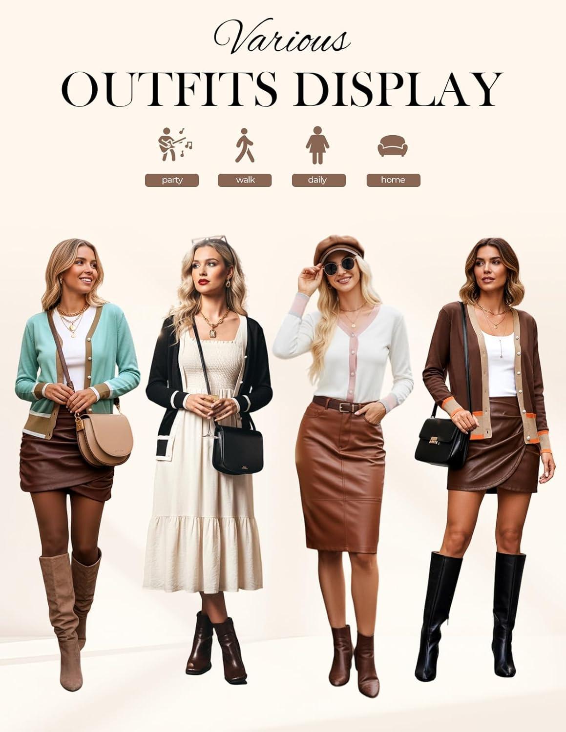 imageGRACE KARIN Womens Cardigan Sweaters Lightweight Long Sleeve Cropped Cardigan VNeck Striped Shrugs Fall ClothesNavy Yellow