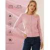 imageGRACE KARIN Cardigan Sweaters for Women Fall Fashion Crew Neck Button up Cardigan Long Sleeve Lightweight Cardigans 2025Pink