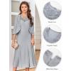 imageGRACE KARIN Grandma of The Bridal DressWeddings Cocktail Evening Dresse for Women Lace Sequins Midi Dresses with JacketsLight Gray