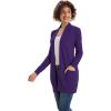 imageGRACE KARIN Women Lightweight Cardigan Sweaters with Pocket Long Sleeve ShrugsDark Purple