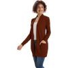imageGRACE KARIN Women Lightweight Cardigan Sweaters with Pocket Long Sleeve ShrugsRusset Brown